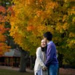 Fall Foliage Engagement session photos at Larz Anderson Park in Brookline, MA