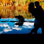 Fall Boston engagement session photos with colorful foliage