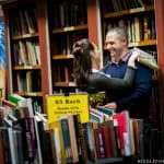 Brattle Bookstore book-themed Boston engagement session in Boston Commons