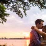 Beacon Hill engagement photos at sunset in Boston