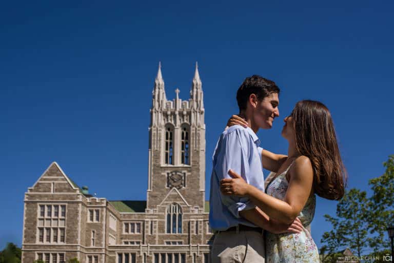 Boston College campus engagement – Michelle + Billy