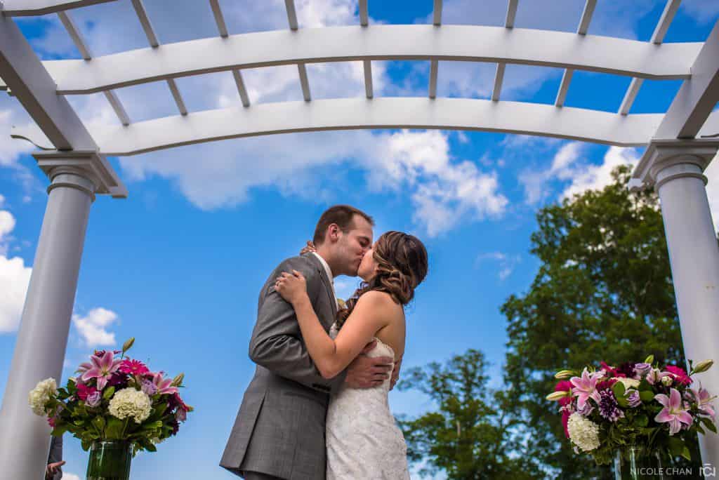 The Villa outdoor wedding photos in East Bridgewater, MA