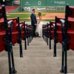 Fenway park wedding photos in Boston, MA. Red Sox themed wedding photos