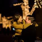 Night winter Back Bay engagement session in Boston