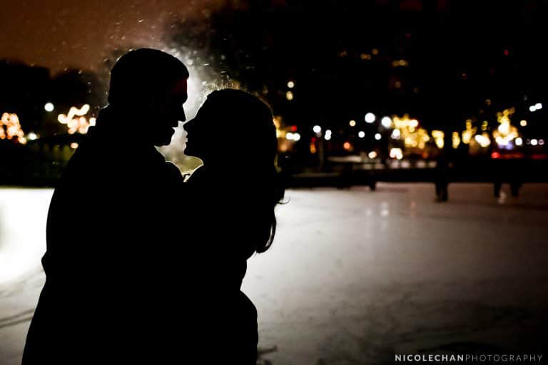 Back bay night engagement session – Katie + Jamie