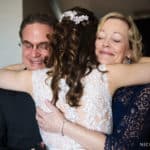 Bride and her parents at Gardens at Elm Bank Wedding by Nicole Chan Photography