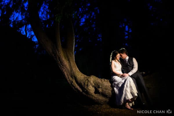 Night reception portraits at Gardens at Elm Bank Wedding reception by Nicole Chan Photography