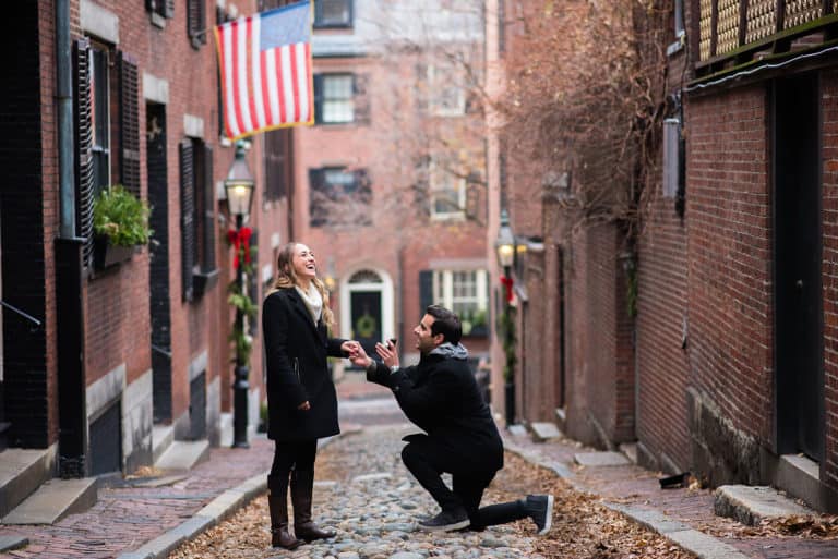 Acorn St. Beacon Hill proposal photography