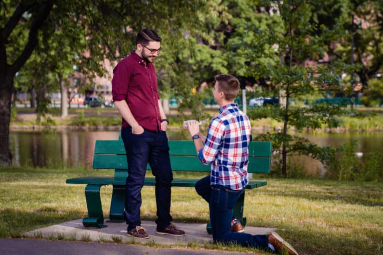 Edgar proposes to Tyler on the Charles River
