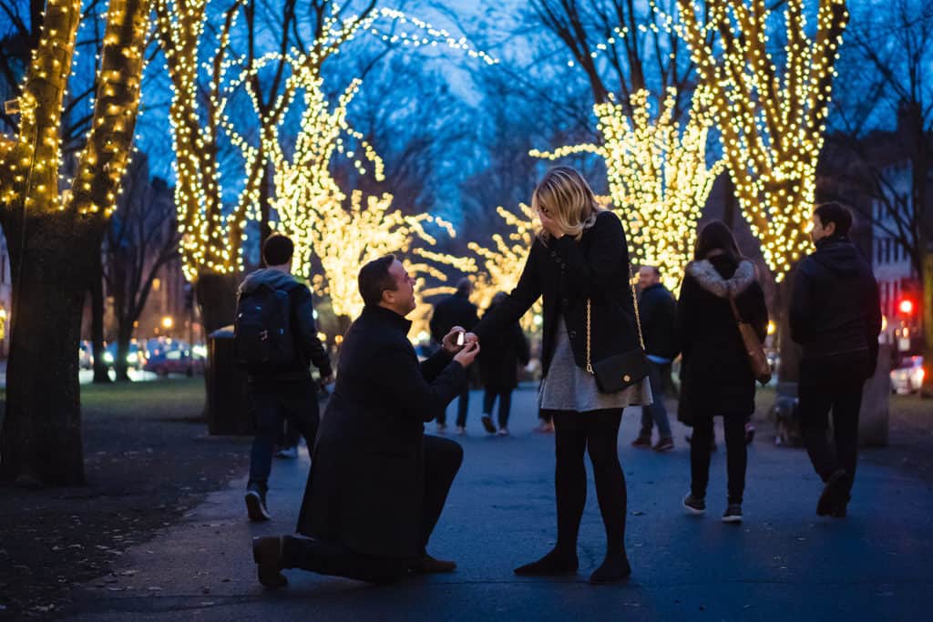 Boston Commonwealth Ave Marriage Proposal Photography by Boston Proposal Photographer Nicole Chan