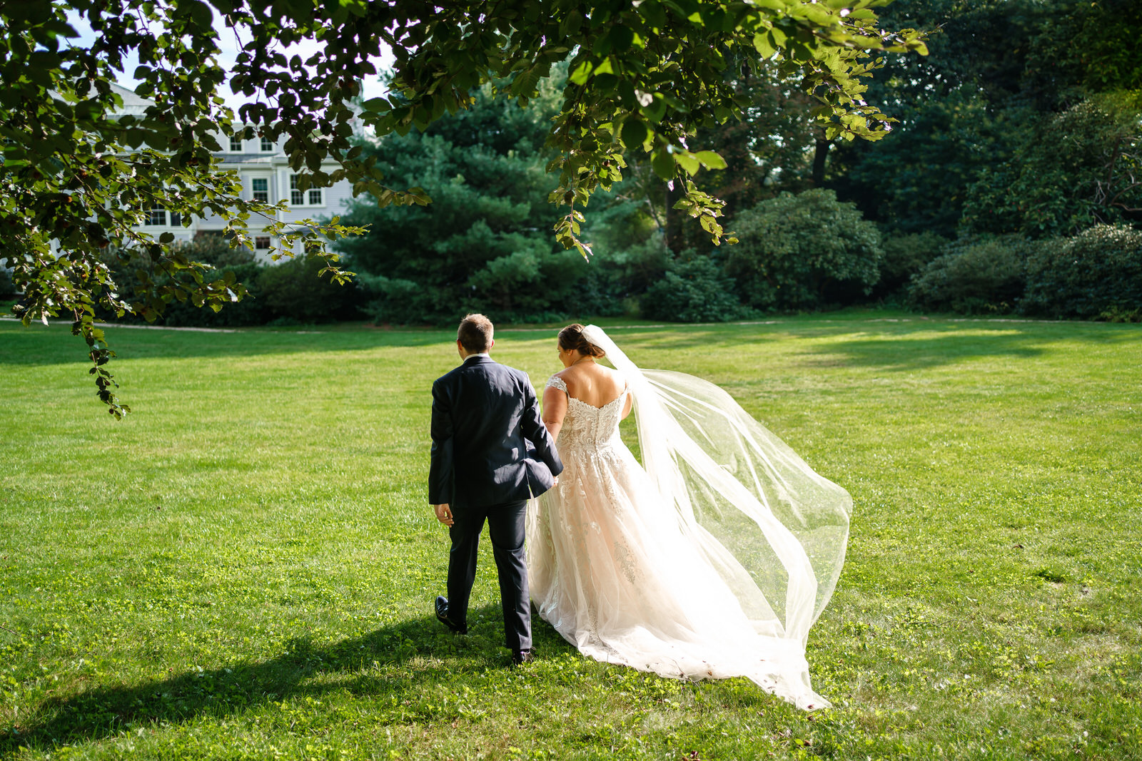 Lyman Estate Wedding Photo of the Bride and Groom by Boston Wedding Photographer Nicole Chan Photography