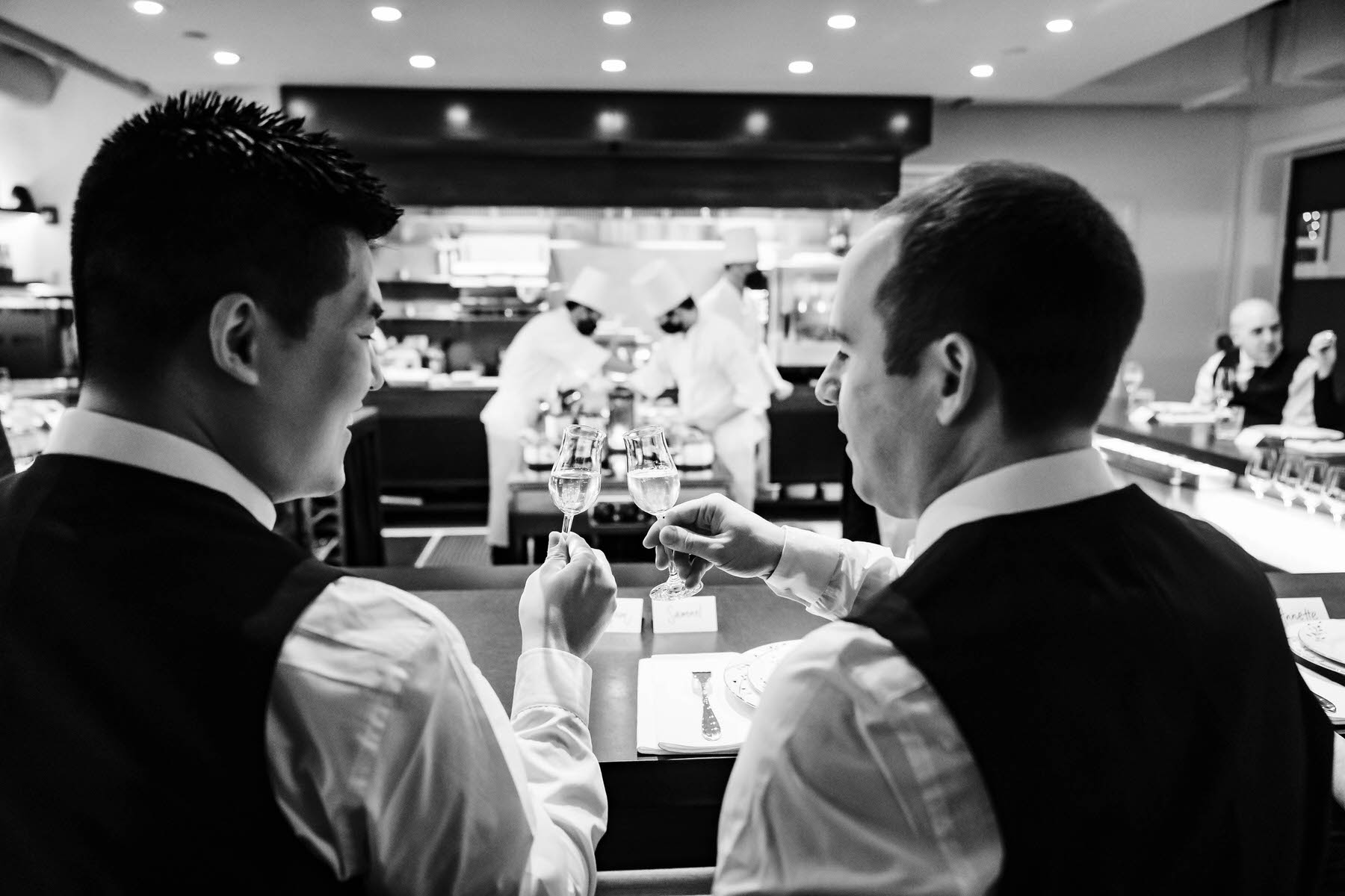 Tasting Counter Wedding Photo with Gay Couple by Nicole Chan Photography