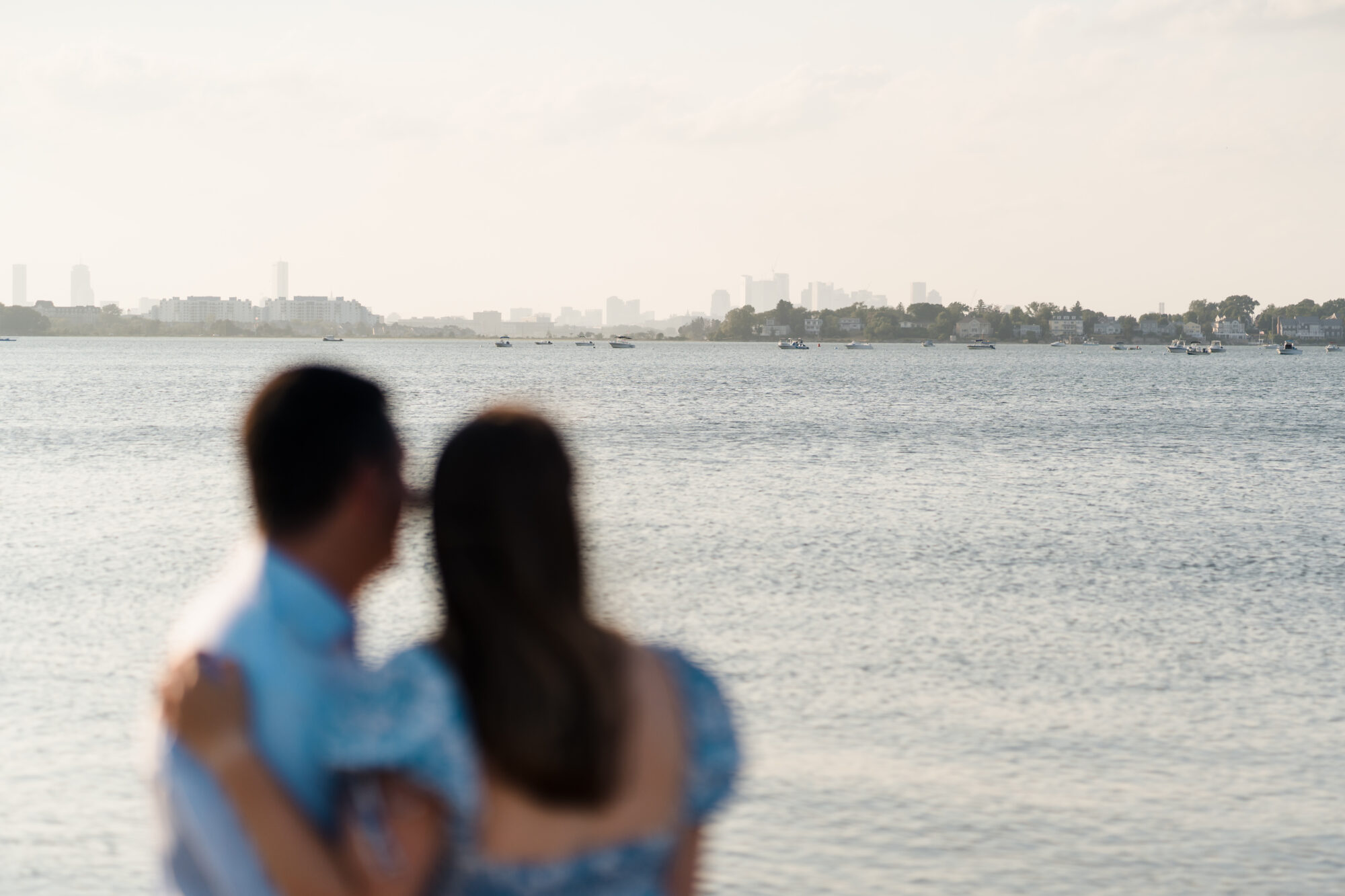 engagement session photos at wollaston beach in quincy, ma